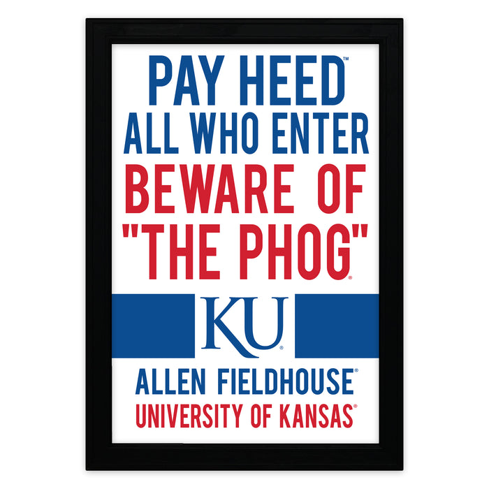 The image is a framed poster with a bold warning message about the "PHOG" (The Phog).