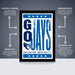 The image is a framed poster featuring the logo and name of Creighton University, with text providing information about the poster's features.