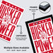 The image is a collage of two framed and unframed images featuring the text "HUSKER POWER" in a bold, red font. The framed image is labeled as "FRAMED" and "High Quality MDF Frames", while the unframed image is described as "UNFRAMED" and "Printed on 12pt Heavy Duty Matte Paper". The image also indicates that multiple sizes are available, including 11x17 - 13x19 - 18x24 - 24x36", suggesting that the collage contains a variety of sizes for viewers to choose from.