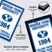 The image is a collage of two framed and two unframed posters from Brigham Young University, featuring the university's football team and their championship titles from 1984.