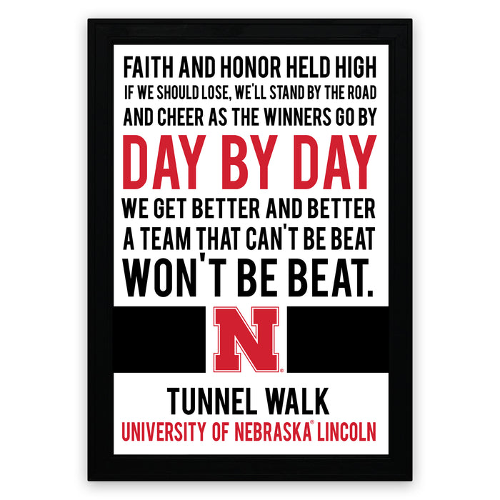 Faith and honor held high if we should lose, we'll stand by the road and cheer as the winners go by. Day by day, we get better and better a team that can't be beat won't be beat.