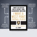 The image is a poster featuring a football player with the text "I want an officer for a secret and dangerous mission" and "I want a West Point Football Player". The poster is labeled as "Officially licensed" and "Premium printed", indicating that it is a professionally printed poster. The poster is also described as "Shipped flat" and "The perfect gift for the Army".