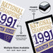 The image is a framed poster for the 1991 National Champions, featuring the Washington Huskies. The poster is framed and labeled as high-quality MDF, with multiple sizes available, including 11x17, 13x19, 18x24, and 24x36" frames.