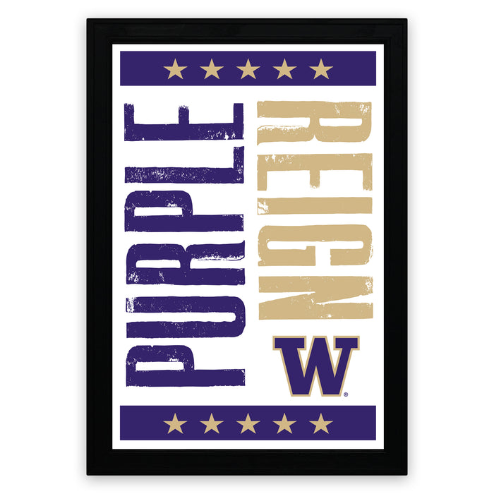 The image is a framed poster with the text "Purple Reign" prominently displayed.