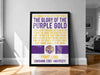 The image is a framed poster with text and a tiger logo, located in a living room setting.