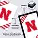 The image is a promotional graphic for framed and unframed prints of the letter "N" on a white background. It features a comparison between the quality of framed and unframed prints, highlighting that framed prints are printed on 12pt heavy duty matte paper, while unframed prints are printed on regular paper. The image also displays multiple sizes available, including 11x17 - 13x19" - 18x24" - 24x36" frames.