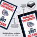 The image is a promotional poster for Gonzaga University featuring a bulldog logo and text. It is framed and unframed, with the framed version labeled as "FRAMED High Quality MDF Frames". The poster is available in multiple sizes, including 11x17 - 13x19 - 18x24 - 24x36", and the text on the poster reads "EST. 1887 GO ZAGS".
