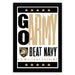 The image is a framed poster with the text "GO ARMY BEAT NAVY" and a shield logo, which appears to be from the U.S. Military Academy.