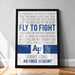 The image is a framed poster with text that reads "Fly to fight" and "AF fight song Air Force Academy".