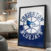 A framed poster of the Creighton Bluejays basketball team, featuring the team's logo and name.