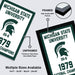 The image is a framed poster for Michigan State University, featuring the university's logo and text.