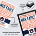 The image is a framed poster advertising a university event, specifically the "War Eagle" event at Dixieland. The poster features the university's logo and text, and it is framed in high-quality MDF frames.