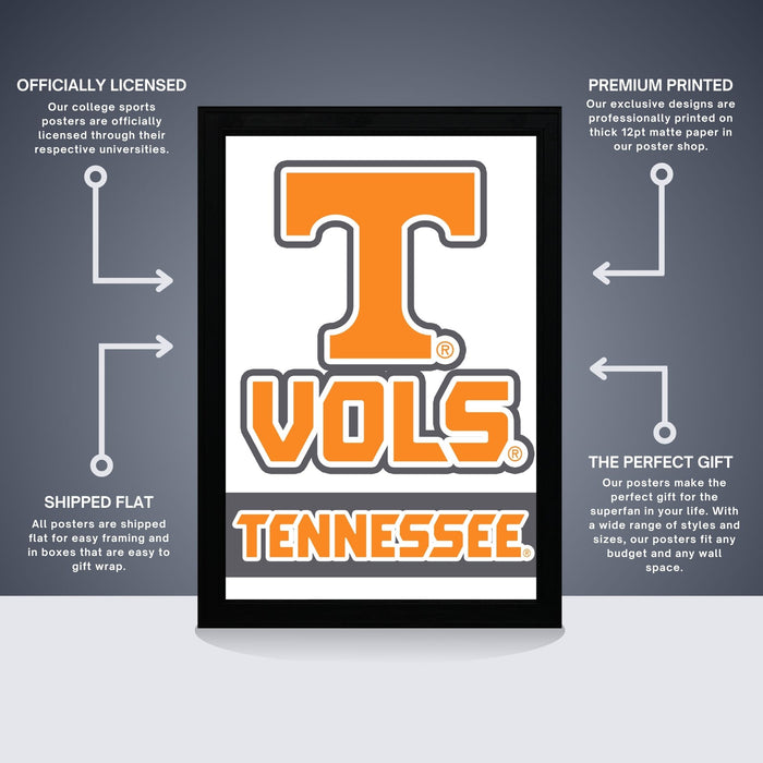 The image is a promotional poster for the Tennessee Titans, a college sports team. The poster features the team's logo and text, highlighting the benefits of ordering a premium printed poster from their poster shop.
