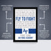 The image is a poster for the Air Force Academy, featuring a motivational message encouraging students to "Fly to Fight" and "Guard the Nation's Border". The poster is described as " Officially Licensed" and "Premium Printed", indicating that it is a high-quality, professionally designed poster. The poster is also described as "Shipped Flat" and "The Perfect Gift", suggesting that it is a convenient and thoughtful gift option for the Air Force Academy.