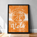 A framed poster with the text "TENNESSEE Vols" and a basketball graphic, indicating the Tennessee State University's basketball team.