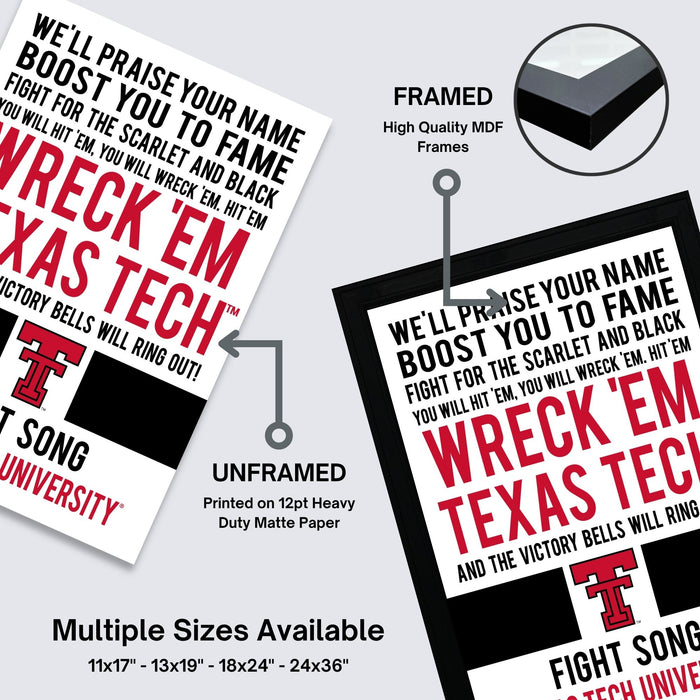 The image is a promotional poster for Texas Tech University, featuring the university's name and a message encouraging people to fight for their names.