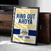 a framed poster with text and logos related to Marquette University.