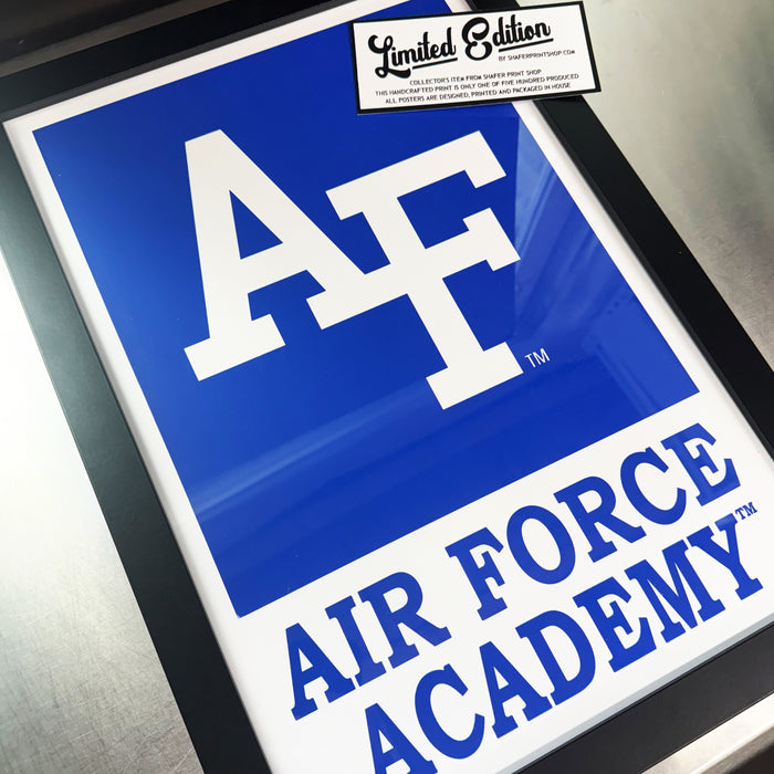 Limited Edition Air Force Falcons Banner Logo Poster Art Print - 13x19"