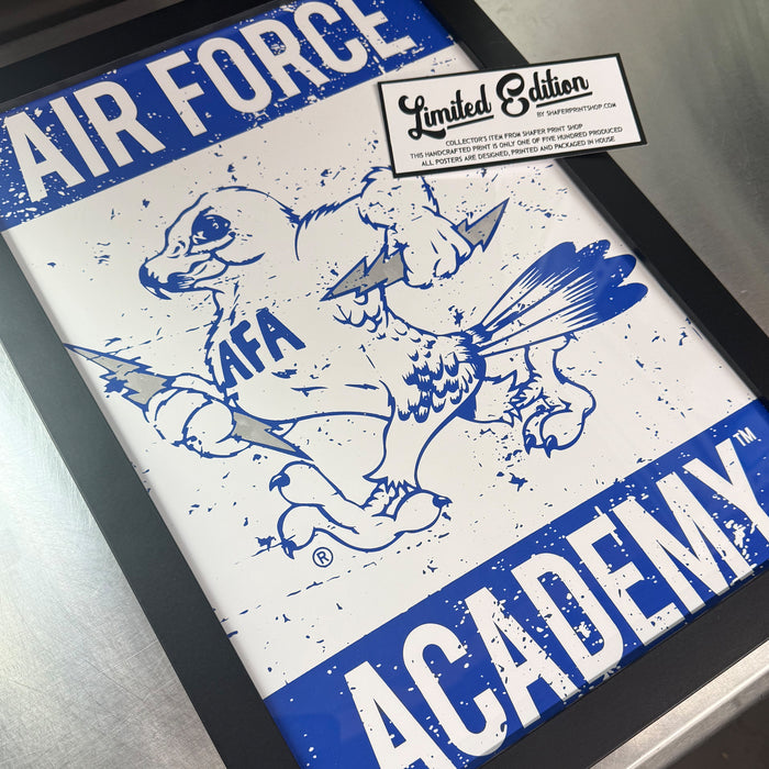 Limited Edition Air Force Falcons Vintage Mascot Poster Art Print - 13x19"