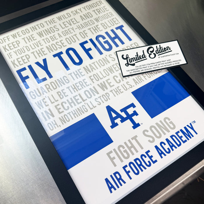 Limited Edition Air Force Academy Fight Song Poster Art Print - 13x19"