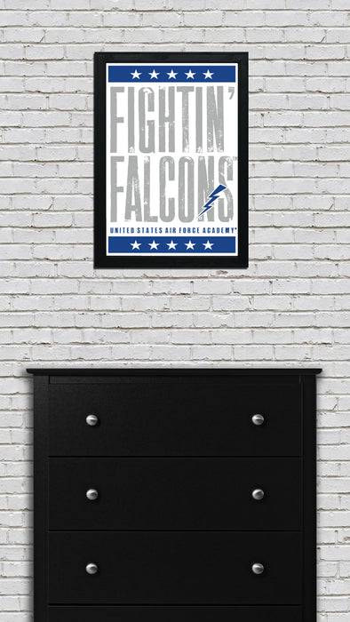 Limited Edition Air Force Fightin' Falcons Letterpress Poster Art Print - 13x19"