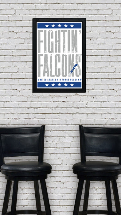 Limited Edition Air Force Fightin' Falcons Letterpress Poster Art Print - 13x19"