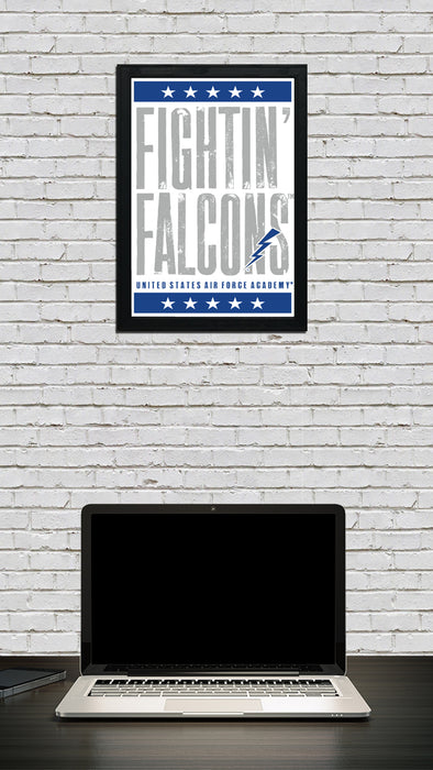 Limited Edition Air Force Fightin' Falcons Letterpress Poster Art Print - 13x19"