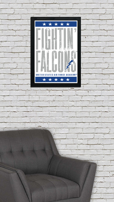 Limited Edition Air Force Fightin' Falcons Letterpress Poster Art Print - 13x19"
