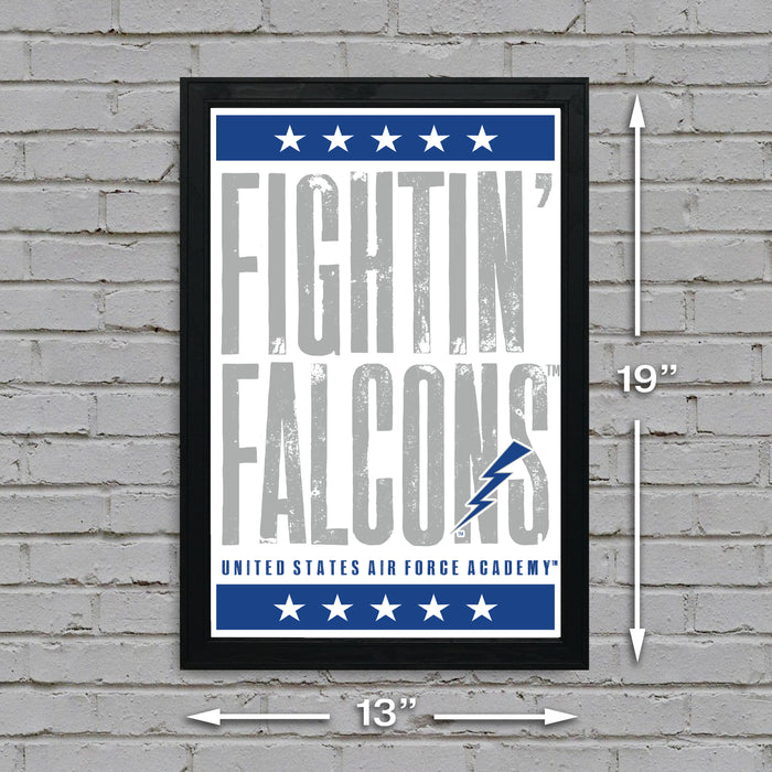 Limited Edition Air Force Fightin' Falcons Letterpress Poster Art Print - 13x19"