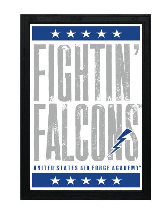 Limited Edition Air Force Fightin' Falcons Letterpress Poster Art Print - 13x19"