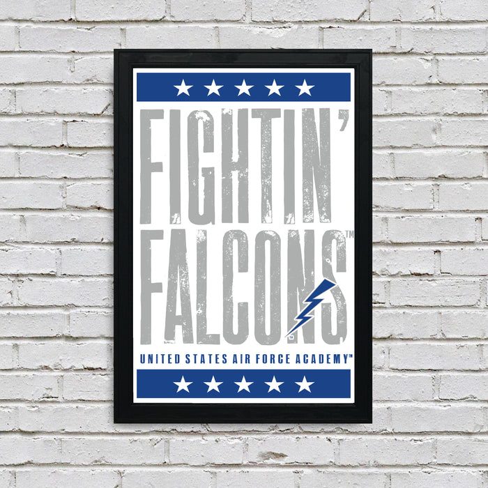 Limited Edition Air Force Fightin' Falcons Letterpress Poster Art Print - 13x19"