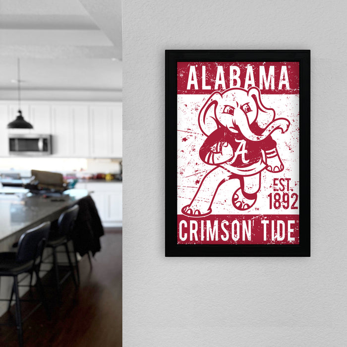 Limited Edition Alabama Crimson Tide Big Al Mascot Poster Art Print - Gifts for Bama Fans - 13x19"