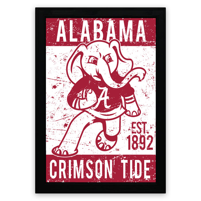 Limited Edition Alabama Crimson Tide Big Al Mascot Poster Art Print - Gifts for Bama Fans - 13x19"