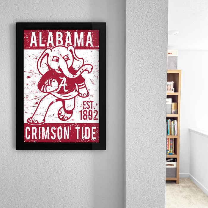 Limited Edition Alabama Crimson Tide Big Al Mascot Poster Art Print - Gifts for Bama Fans - 13x19"