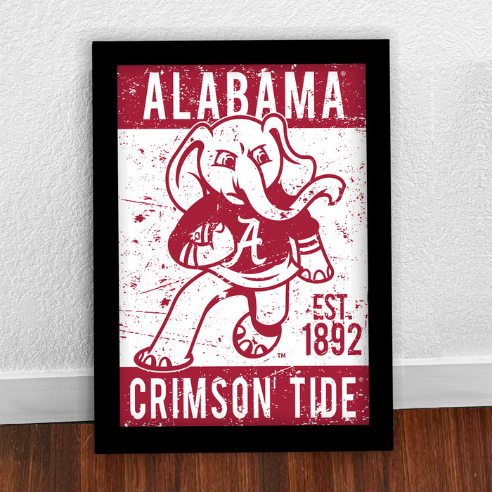 Limited Edition Alabama Crimson Tide Big Al Mascot Poster Art Print - Gifts for Bama Fans - 13x19"