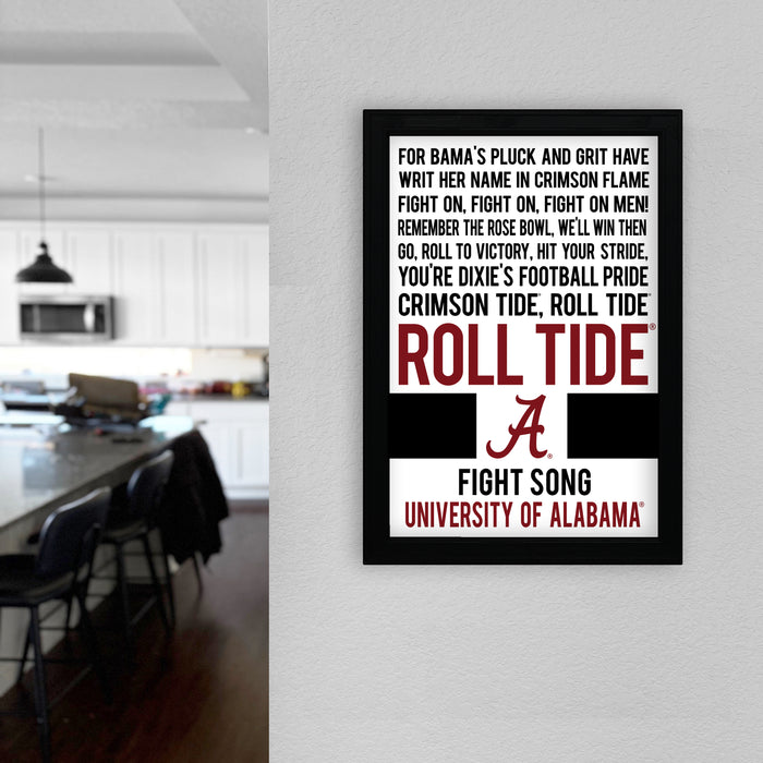 Limited Edition Roll Tide Yea Alabama Fight Song Crimson Tide Poster Art - 13x19"