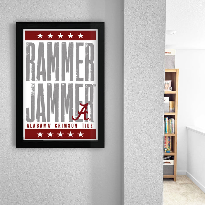 Limited Edition Rammer Jammer Alabama Crimson Tide Letterpress Poster Art - 13x19"