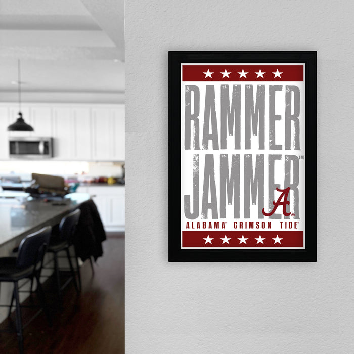 Limited Edition Rammer Jammer Alabama Crimson Tide Letterpress Poster Art - 13x19"