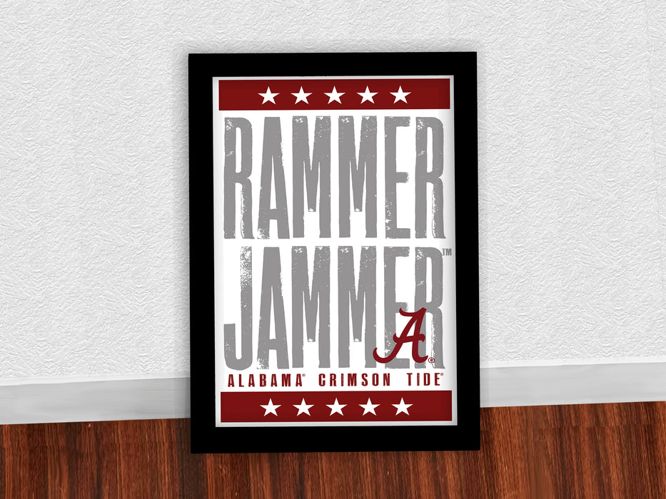 Limited Edition Rammer Jammer Alabama Crimson Tide Letterpress Poster Art - 13x19"