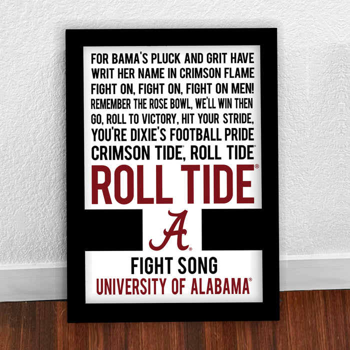 Limited Edition Roll Tide Yea Alabama Fight Song Crimson Tide Poster Art - 13x19"