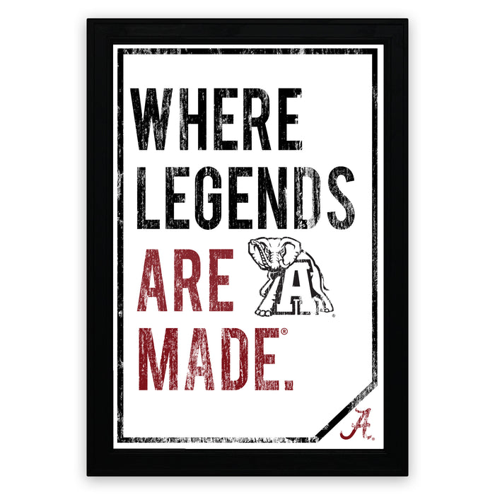 Limited Edition Where Legends Are Made Alabama Crimson Tide Poster Art - 13x19"