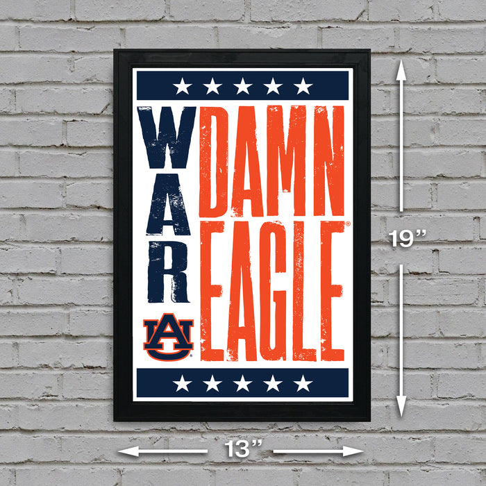 Limited Edition Auburn Tigers War Damn Eagle Poster - Letterpress Print Art - 13x19"