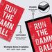 a red poster with the phrase "RUN THE DAMN ALL" printed on it. The poster is framed, and the text "FRAMED" is visible above it. The poster is also described as "UNFRAMED" and "Printed on 12pt Heavy Duty Matte Paper". The poster is available in multiple sizes, including 11x17 - 13x19 - 18x24 - 24x36", and the image is a collage of multiple images.