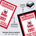 The image is a framed poster for the Nebraska Cornhuskers, featuring the team's football championship title from 1997.