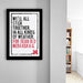 a framed quote on a wall, which reads "WE'LL ALL STICK TOGETHER, IN ALL KINDS OF WEATHER, FOR DEAR OLD NEBRASKA U."