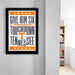 a framed poster with the text "GIVE HIM SIX TOUCHDOWN TENNESSEE" on it, hanging on a wall.