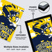 The image is a framed poster of a football player, with the text "Michigan Football" printed on it. The poster is framed in high-quality MDF frames, and it is described as an unframed poster printed on 12pt heavy duty matte paper. Multiple sizes are available, including 11x17 - 13x19" - 18x24" - 24x36" - 24x36" - 24x36" - 24x36" - 24x36" - 24x36" - 24x36".
