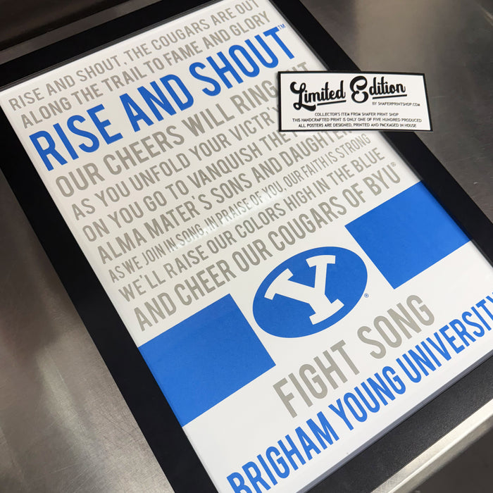 Limited Edition BYU Cougars Fight Song Poster Print Art - 13x19"
