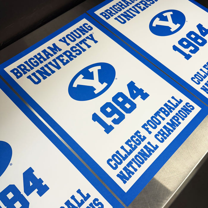 Limited Edition BYU Cougars 1984 National Championship Poster Print Art - 13x19"