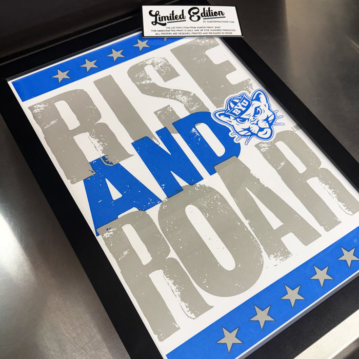 Limited Edition BYU Cougars Rise and Roar Letterpress Poster Print Art - 13x19"